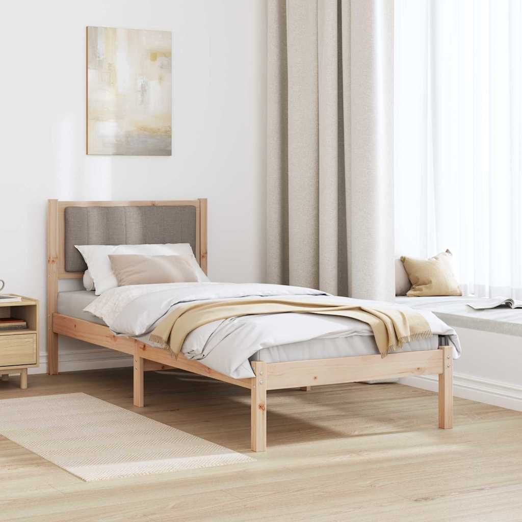 Bedframe met Gevoerd Hoofdgedeelte Taupe 80 x 200 cm is nu te koop bij PeponiXL, paradijselijk wonen!