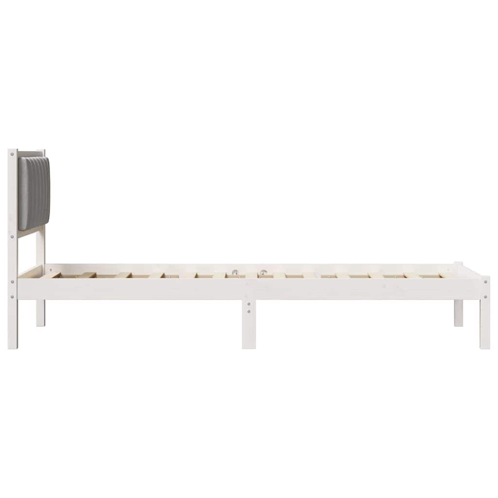 Bedframe met Gevoerd Hoofdgedeelte Lichtgrijs 80 x 200 cm is nu te koop bij PeponiXL, paradijselijk wonen!