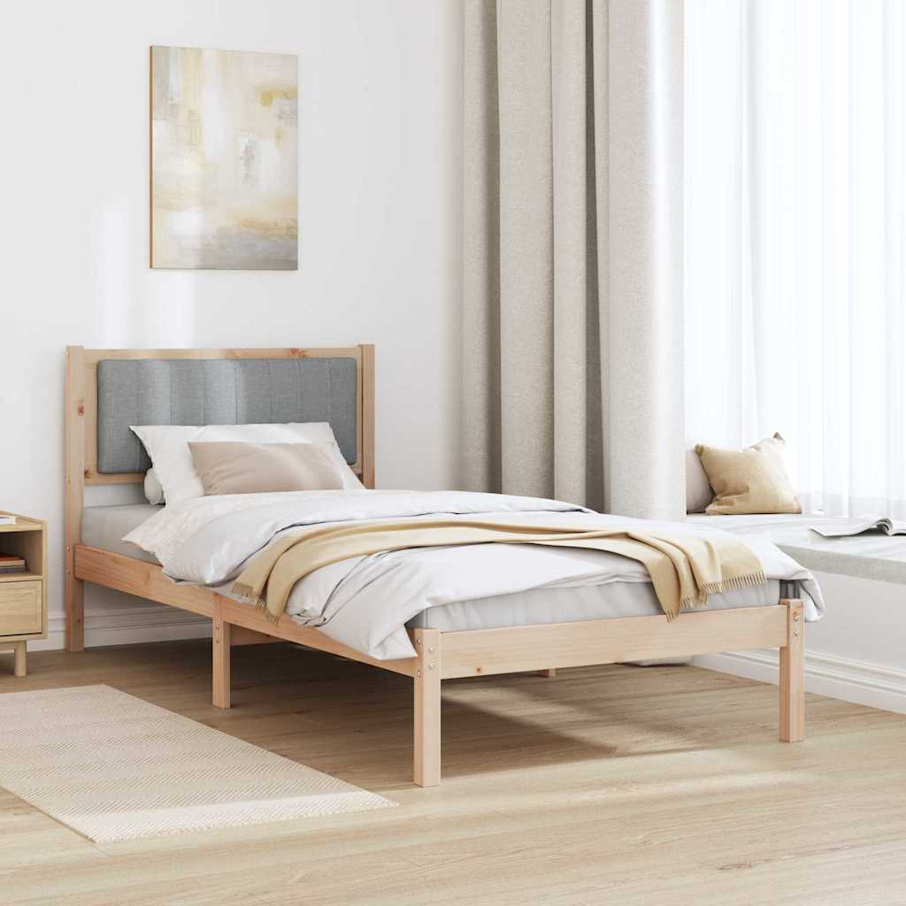 Bedframe met Gevoerd Hoofdgedeelte Lichtgrijs 90 x 190 cm is nu te koop bij PeponiXL, paradijselijk wonen!