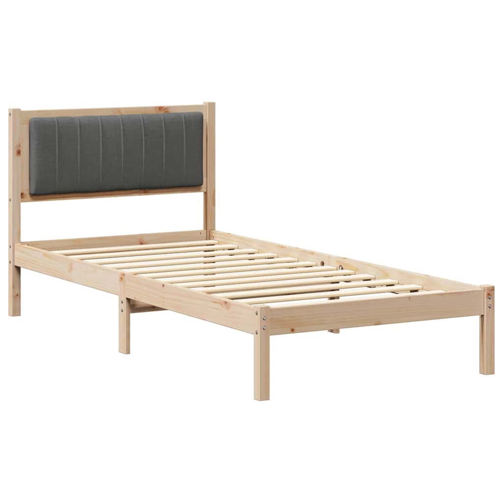 Bedframe met Gevoerd Hoofdgedeelte Donkergrijs 90 x 190 cm is nu te koop bij PeponiXL, paradijselijk wonen!