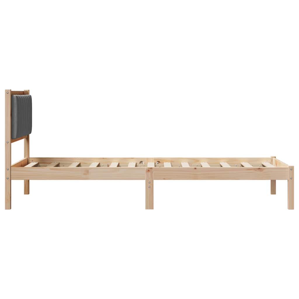 Bedframe met Gevoerd Hoofdgedeelte Donkergrijs 90 x 190 cm is nu te koop bij PeponiXL, paradijselijk wonen!