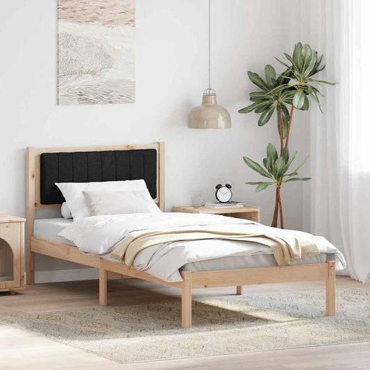 Bedframe met Gevoerd Hoofdgedeelte Zwart 90 x 190 cm is nu te koop bij PeponiXL, paradijselijk wonen!