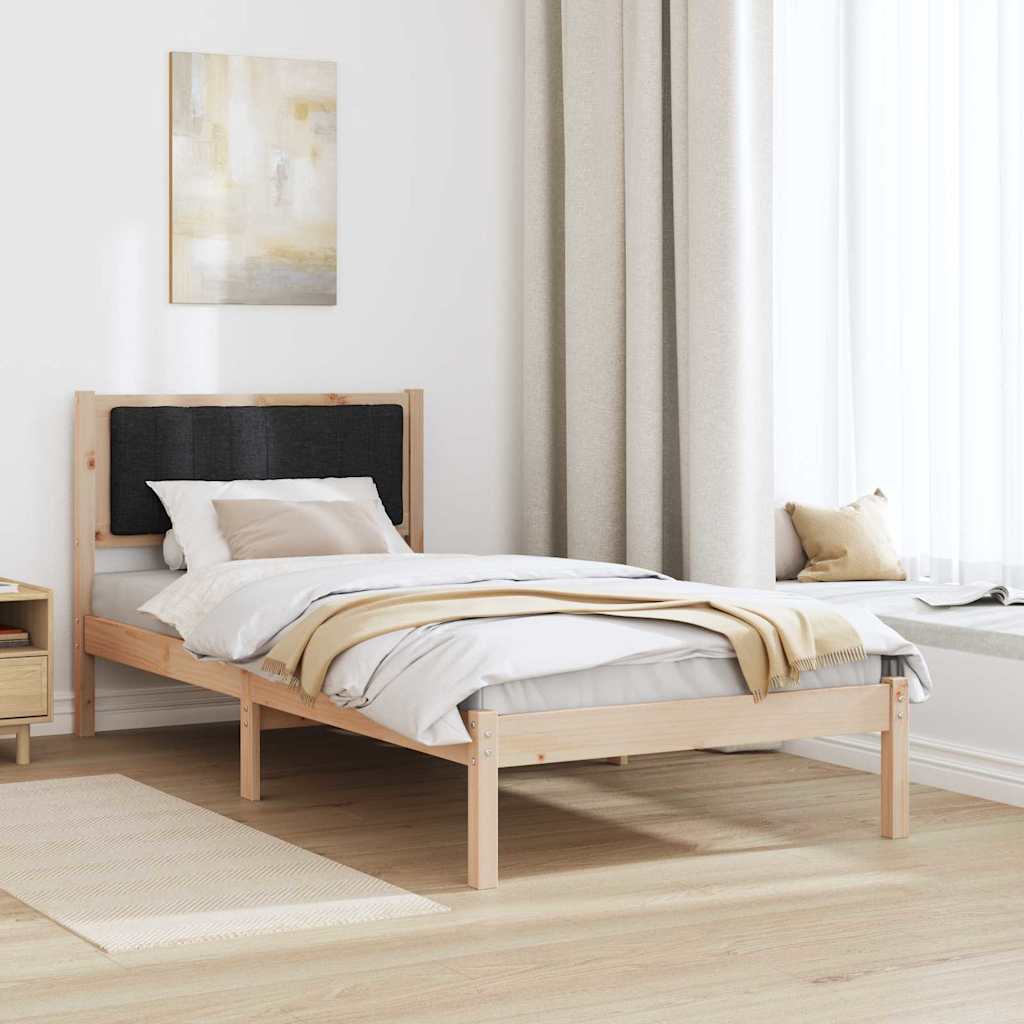 Bedframe met Gevoerd Hoofdgedeelte Zwart 90 x 190 cm is nu te koop bij PeponiXL, paradijselijk wonen!