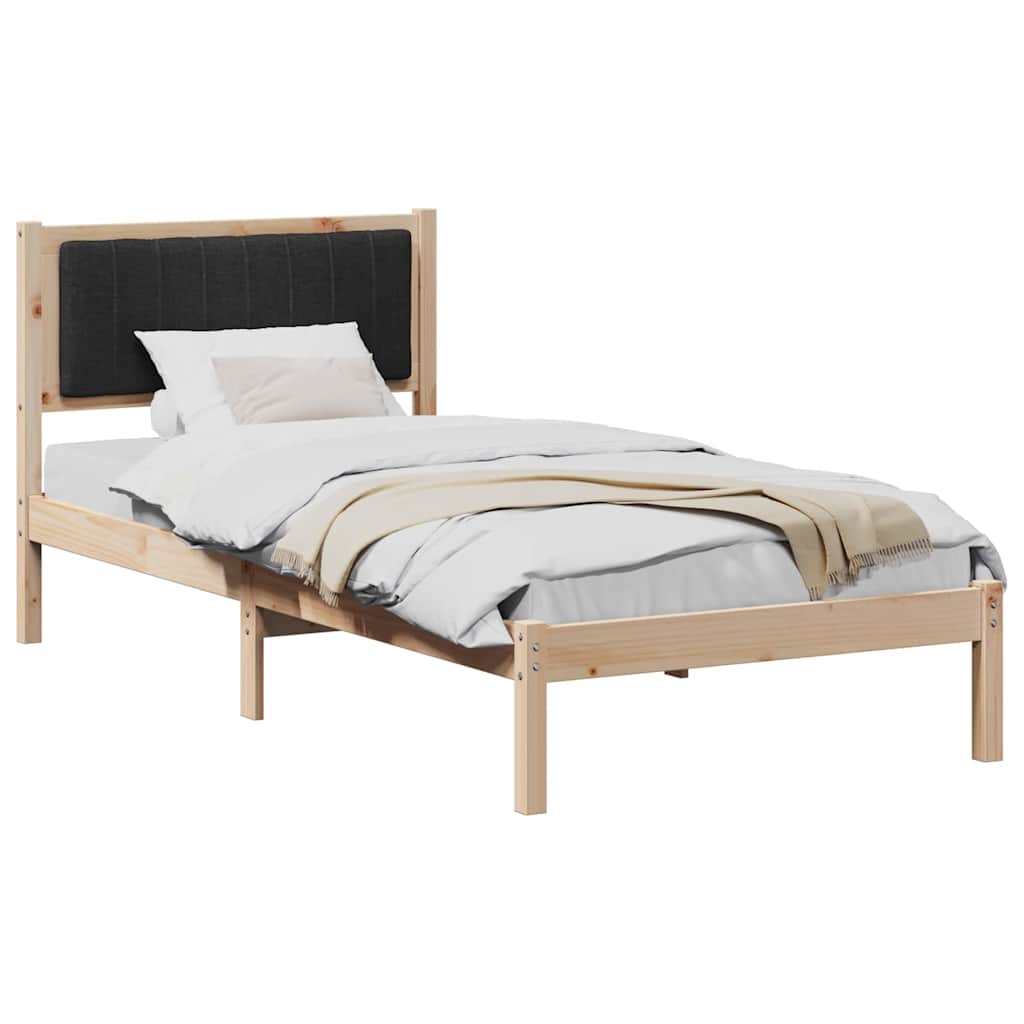 Bedframe met Gevoerd Hoofdgedeelte Zwart 90 x 190 cm is nu te koop bij PeponiXL, paradijselijk wonen!