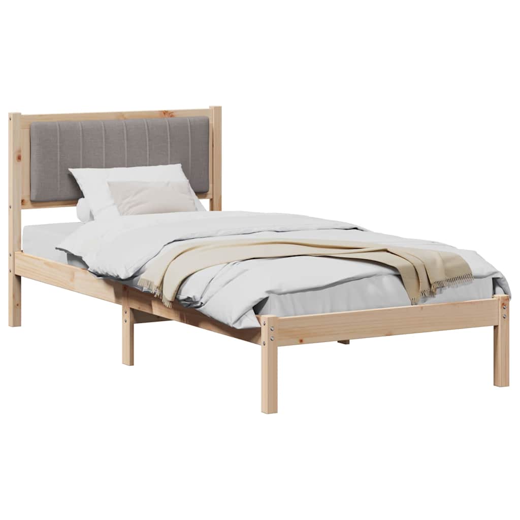 Bedframe met Gevoerd Hoofdgedeelte Taupe 90 x 190 cm is nu te koop bij PeponiXL, paradijselijk wonen!
