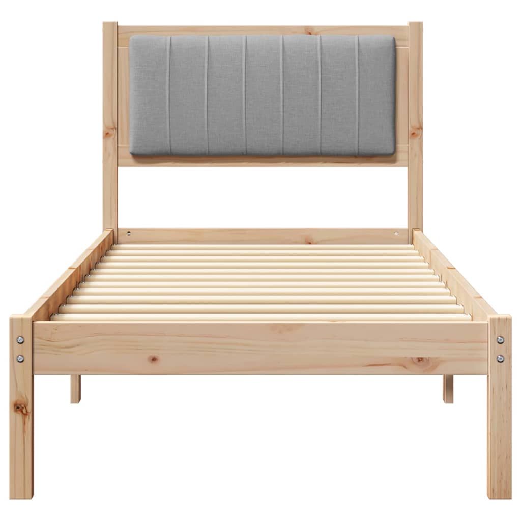 Bedframe met Gevoerd Hoofdgedeelte Lichtgrijs 75 x 190 cm is nu te koop bij PeponiXL, paradijselijk wonen!
