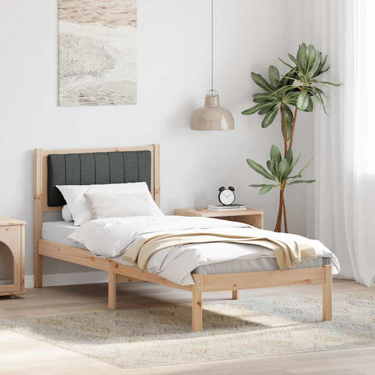 Bedframe met Gevoerd Hoofdgedeelte Donkergrijs 75 x 190 cm is nu te koop bij PeponiXL, paradijselijk wonen!