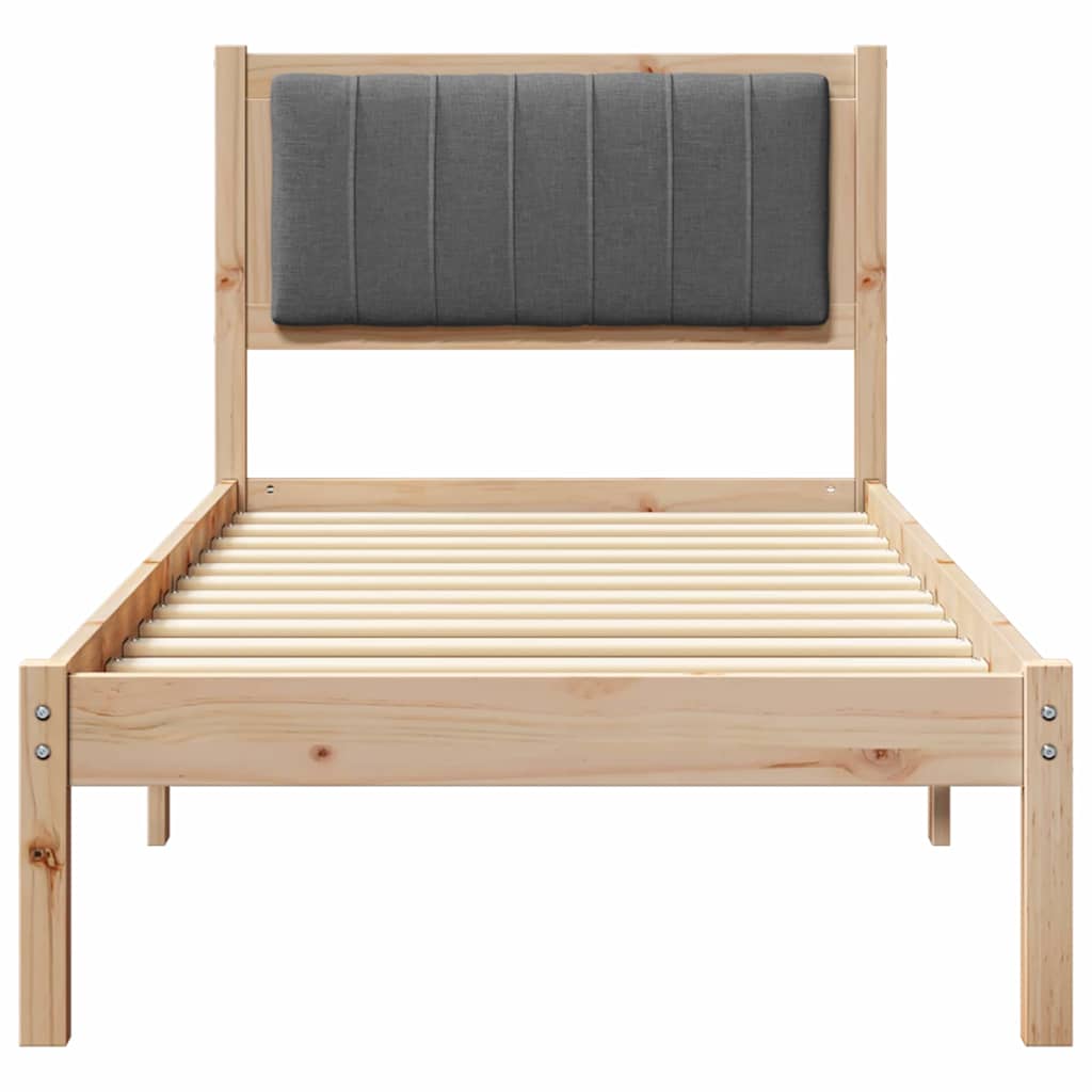Bedframe met Gevoerd Hoofdgedeelte Donkergrijs 75 x 190 cm is nu te koop bij PeponiXL, paradijselijk wonen!