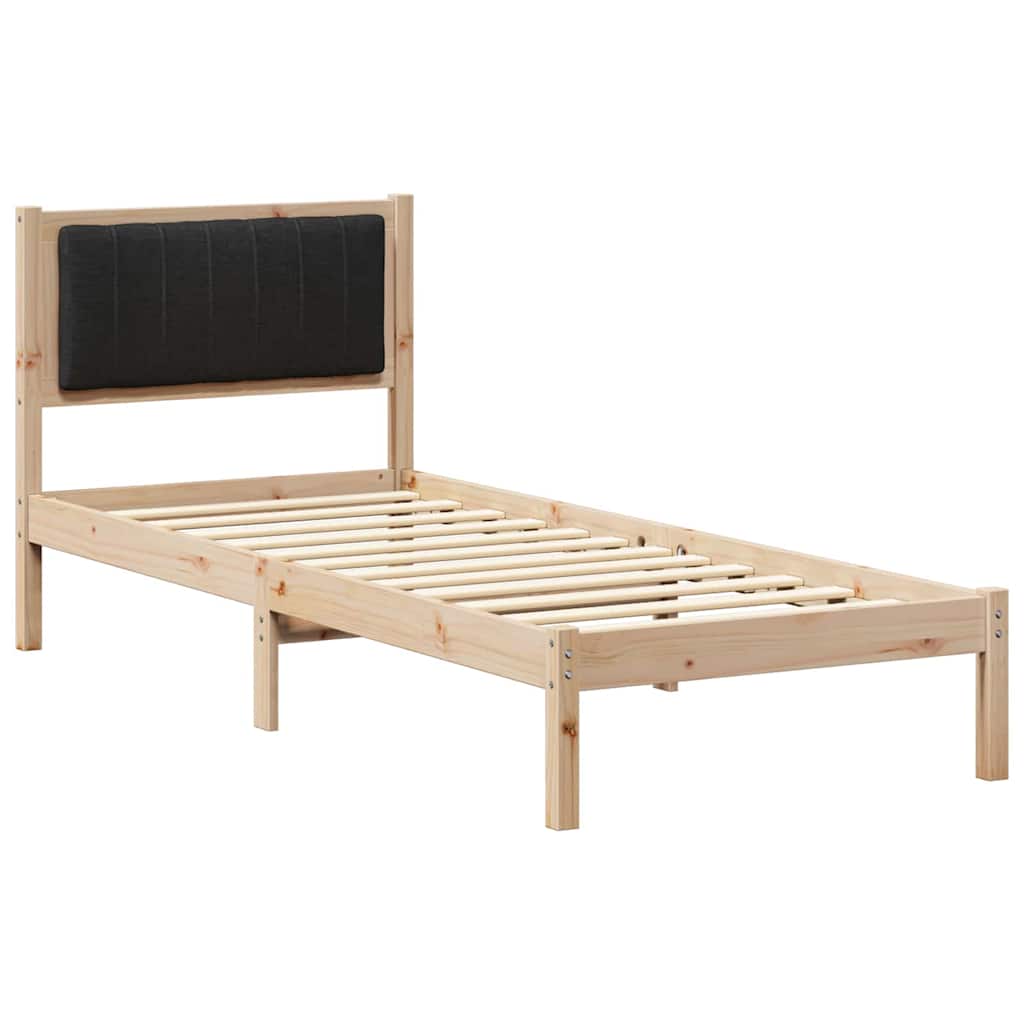 Bedframe met Gevoerd Hoofdgedeelte Zwart 75 x 190 cm is nu te koop bij PeponiXL, paradijselijk wonen!