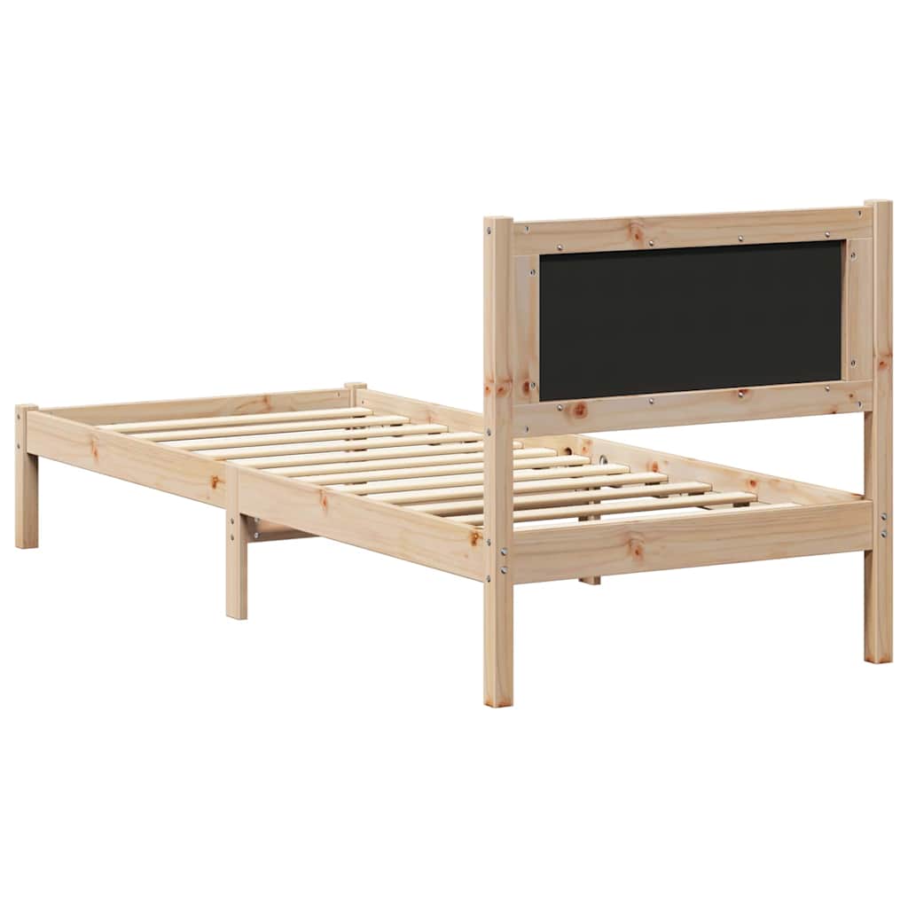 Bedframe met Gevoerd Hoofdgedeelte Zwart 75 x 190 cm is nu te koop bij PeponiXL, paradijselijk wonen!