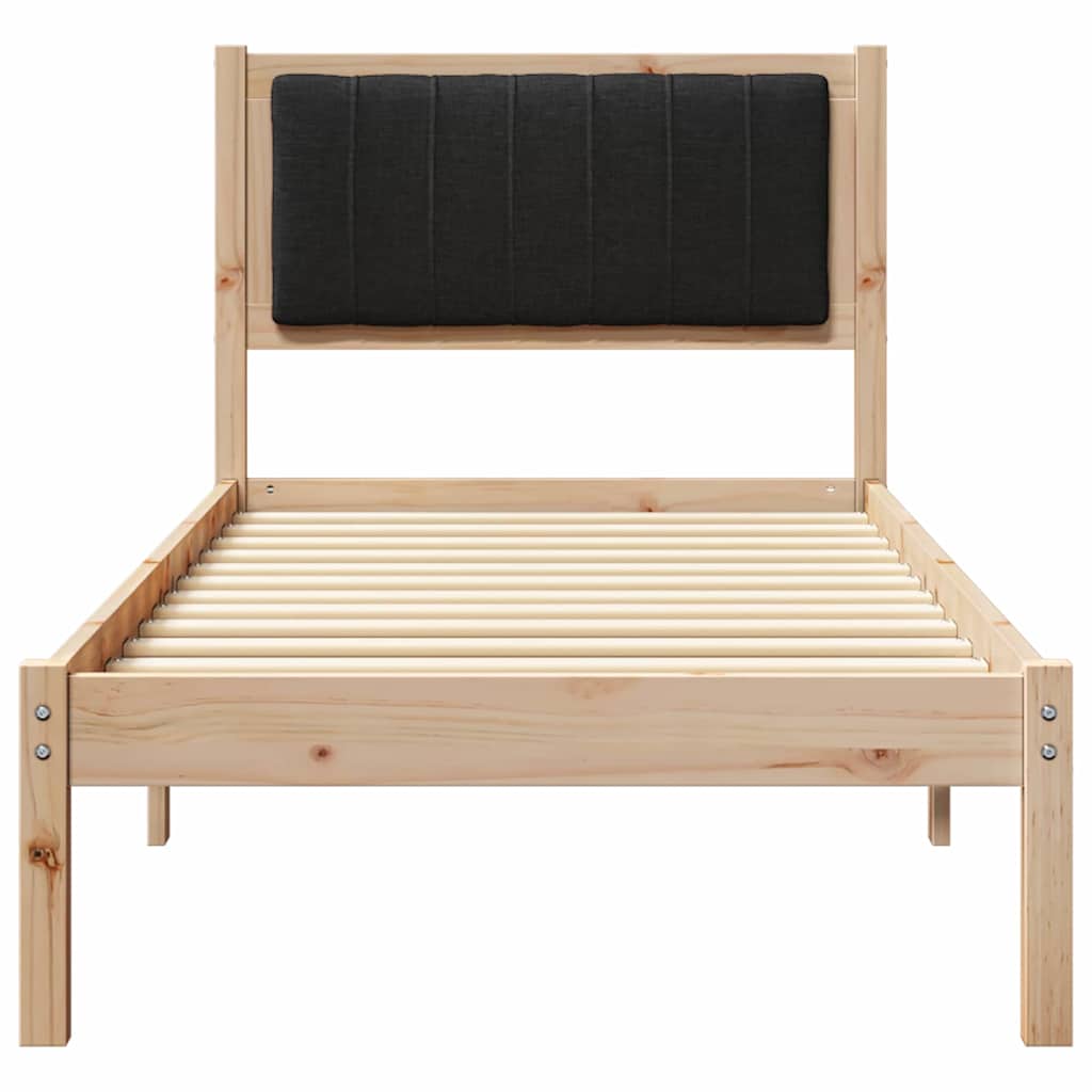 Bedframe met Gevoerd Hoofdgedeelte Zwart 75 x 190 cm is nu te koop bij PeponiXL, paradijselijk wonen!