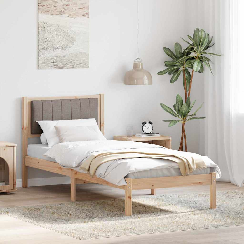 Bedframe met Gevoerd Hoofdgedeelte Taupe 75 x 190 cm is nu te koop bij PeponiXL, paradijselijk wonen!