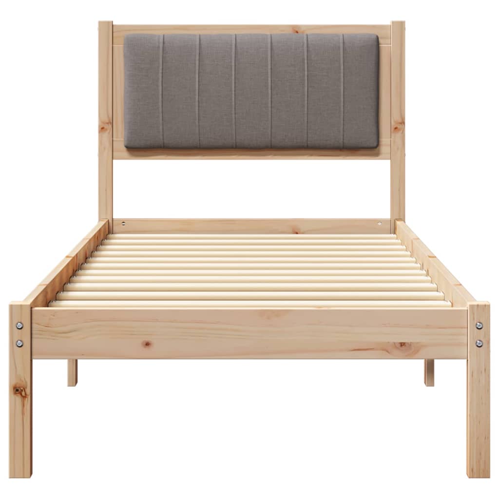 Bedframe met Gevoerd Hoofdgedeelte Taupe 75 x 190 cm is nu te koop bij PeponiXL, paradijselijk wonen!