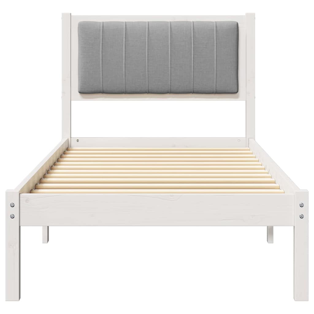 Bedframe met Gevoerd Hoofdgedeelte Lichtgrijs 75 x 190 cm is nu te koop bij PeponiXL, paradijselijk wonen!
