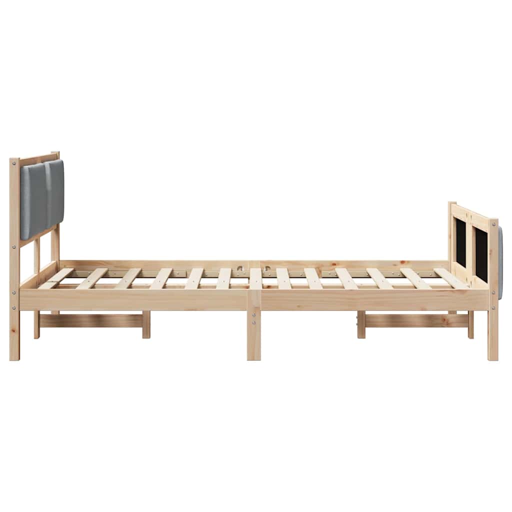 Bedframe met hoofdeinde Lichtgrijs 120 x 200 cm Stof is nu te koop bij PeponiXL, paradijselijk wonen!
