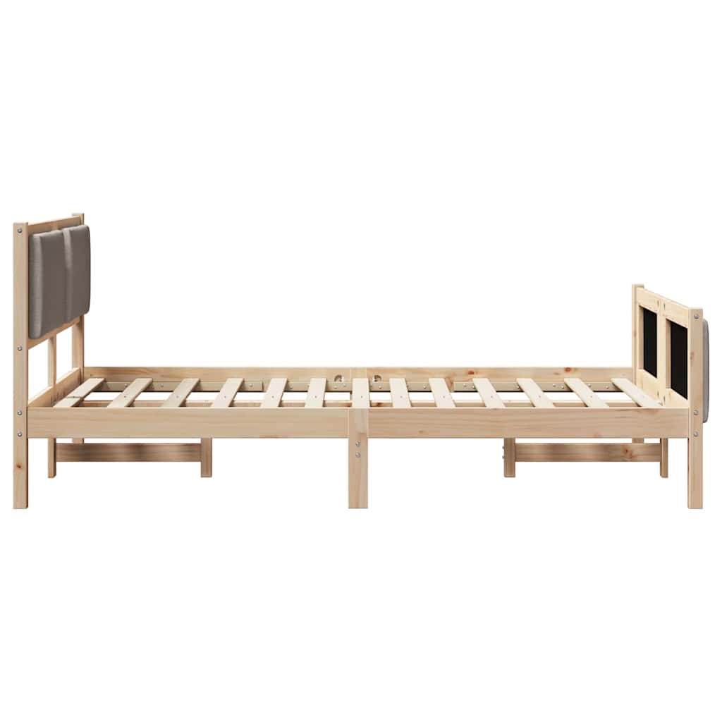 Bedframe met hoofdeinde Taupe 120 x 200 cm Stof is nu te koop bij PeponiXL, paradijselijk wonen!