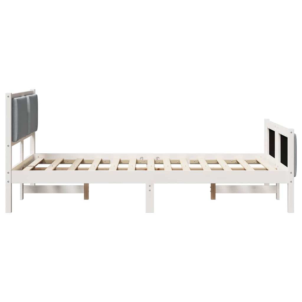 Bedframe met hoofdeinde Lichtgrijs 120 x 200 cm Stof is nu te koop bij PeponiXL, paradijselijk wonen!