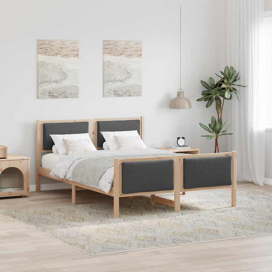Bedframe met hoofdeinde Donkergrijs 140 x 190 cm Stof is nu te koop bij PeponiXL, paradijselijk wonen!