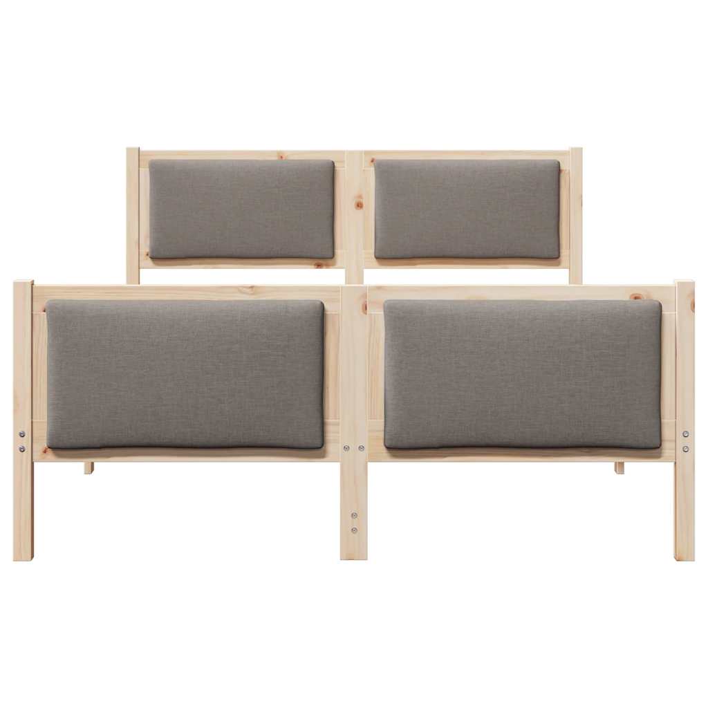 Bedframe met hoofdeinde Taupe 140 x 190 cm Stof is nu te koop bij PeponiXL, paradijselijk wonen!