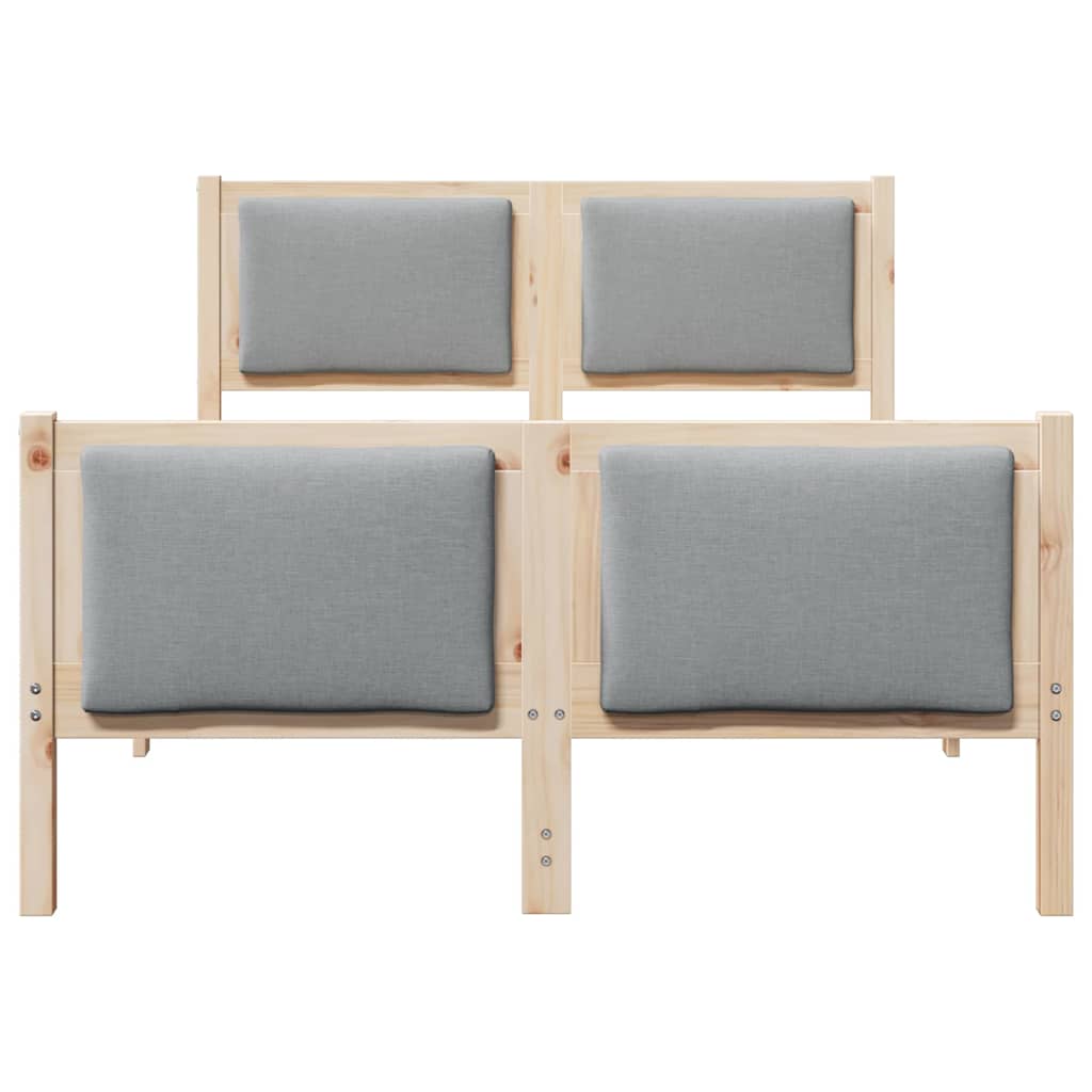 Bedframe met hoofdeinde Lichtgrijs 120 x 190 cm Stof is nu te koop bij PeponiXL, paradijselijk wonen!