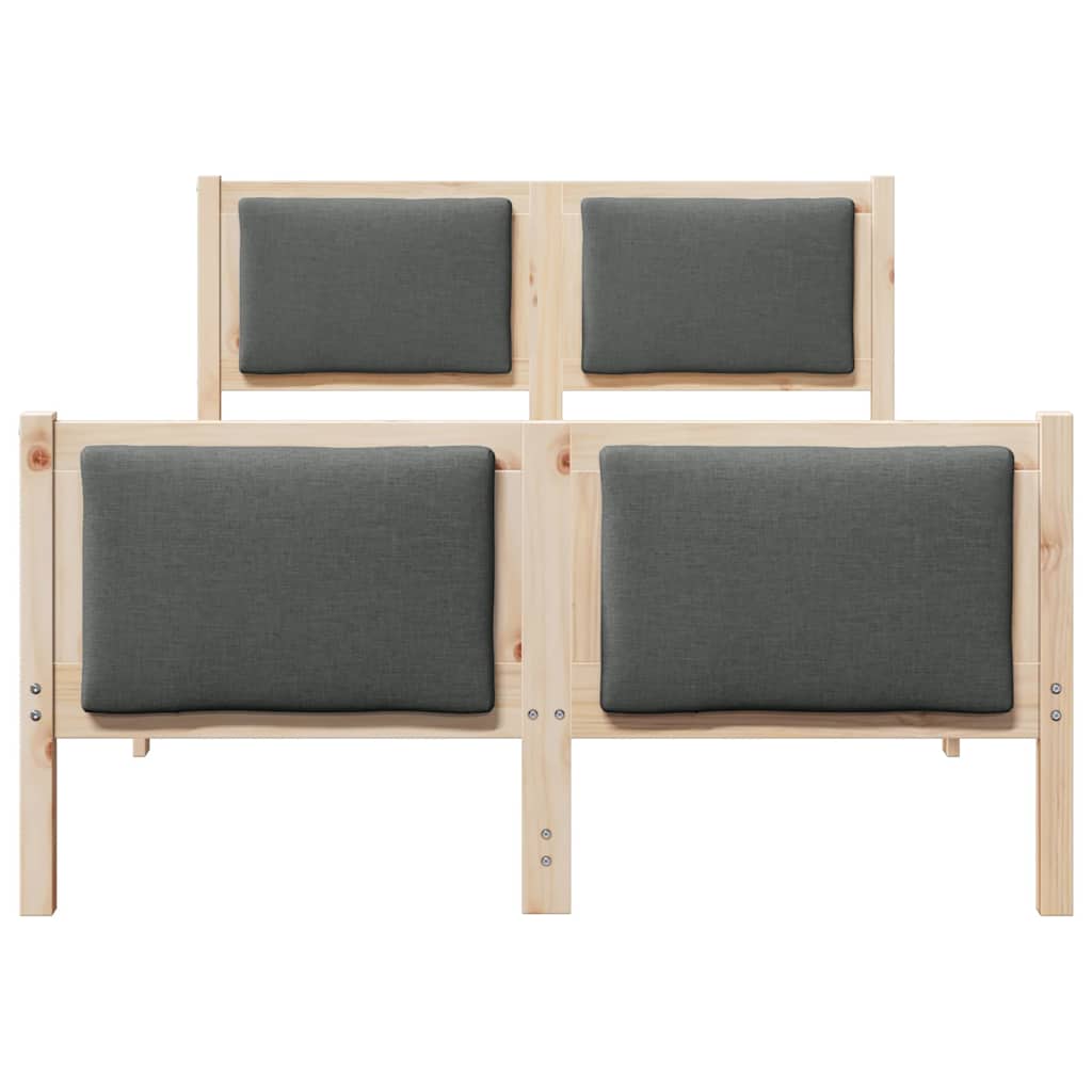 Bedframe met hoofdeinde Donkergrijs 120 x 190 cm Stof is nu te koop bij PeponiXL, paradijselijk wonen!