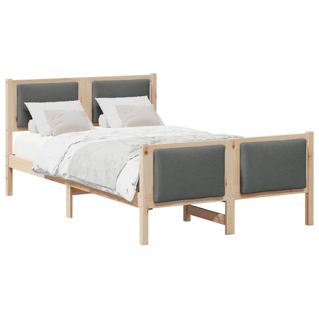Bedframe met hoofdeinde Donkergrijs 120 x 190 cm Stof is nu te koop bij PeponiXL, paradijselijk wonen!