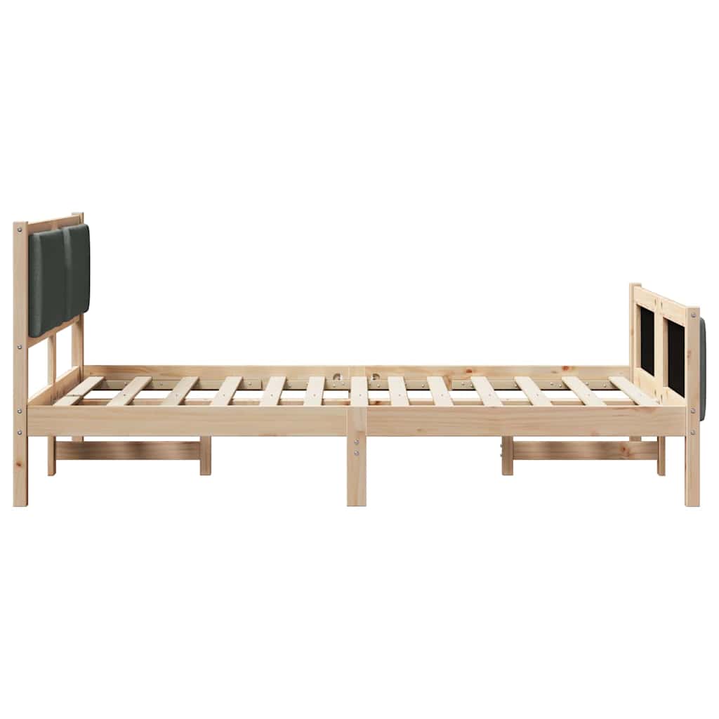 Bedframe met hoofdeinde Donkergrijs 120 x 190 cm Stof is nu te koop bij PeponiXL, paradijselijk wonen!