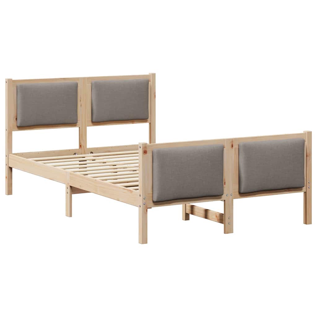 Bedframe met hoofdeinde Taupe 120 x 190 cm Stof is nu te koop bij PeponiXL, paradijselijk wonen!
