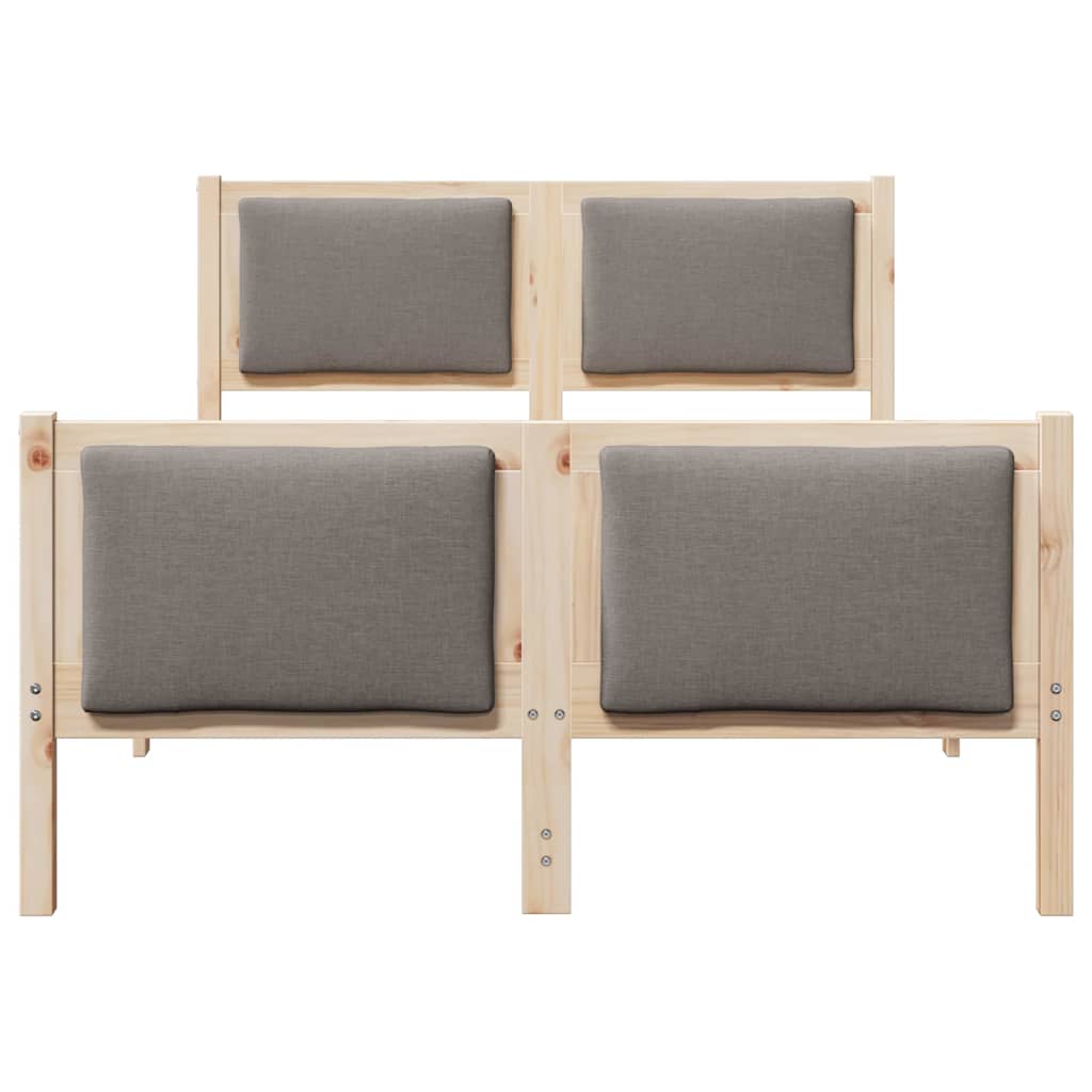 Bedframe met hoofdeinde Taupe 120 x 190 cm Stof is nu te koop bij PeponiXL, paradijselijk wonen!