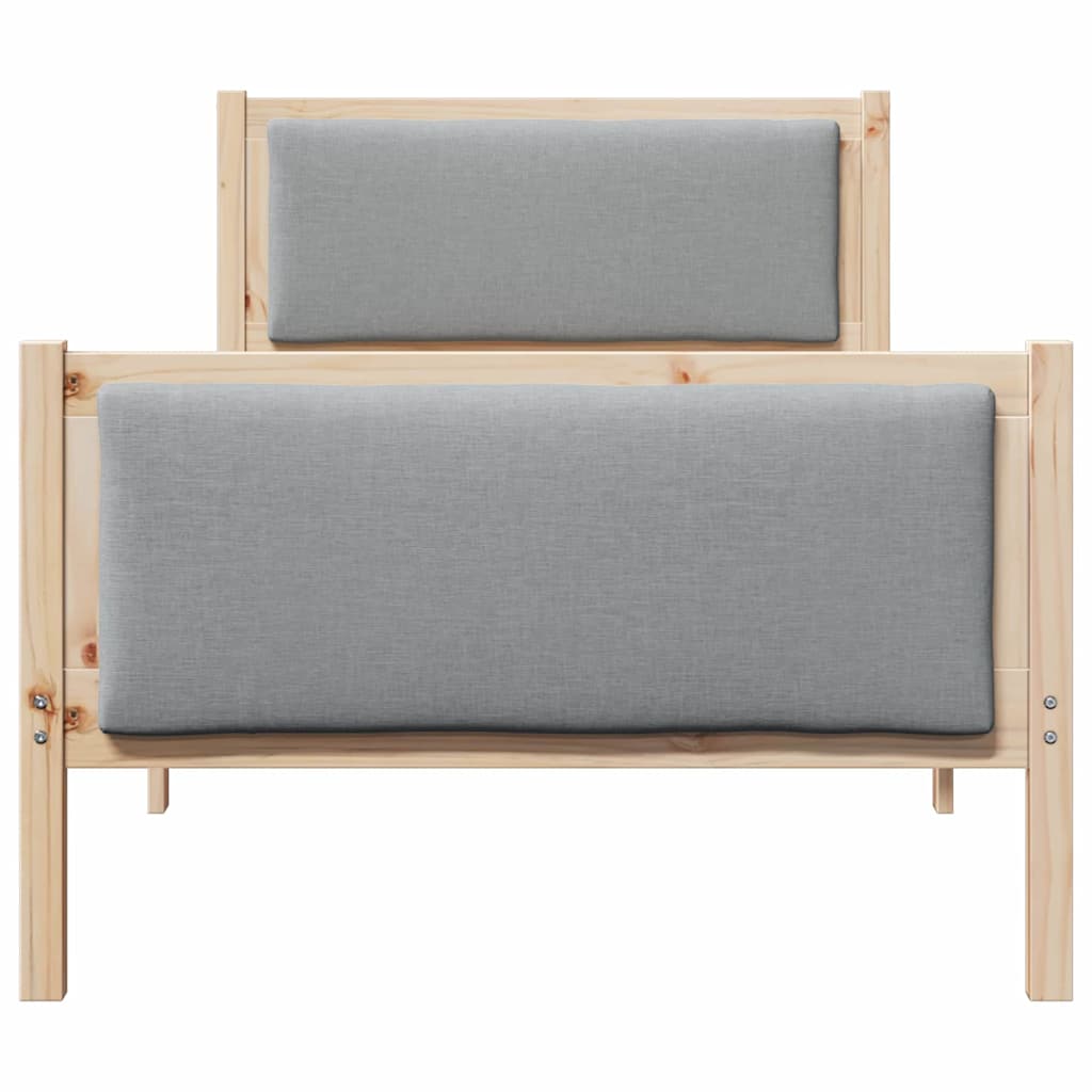 Bedframe met hoofdeinde Lichtgrijs 100 x 200 cm Stof is nu te koop bij PeponiXL, paradijselijk wonen!