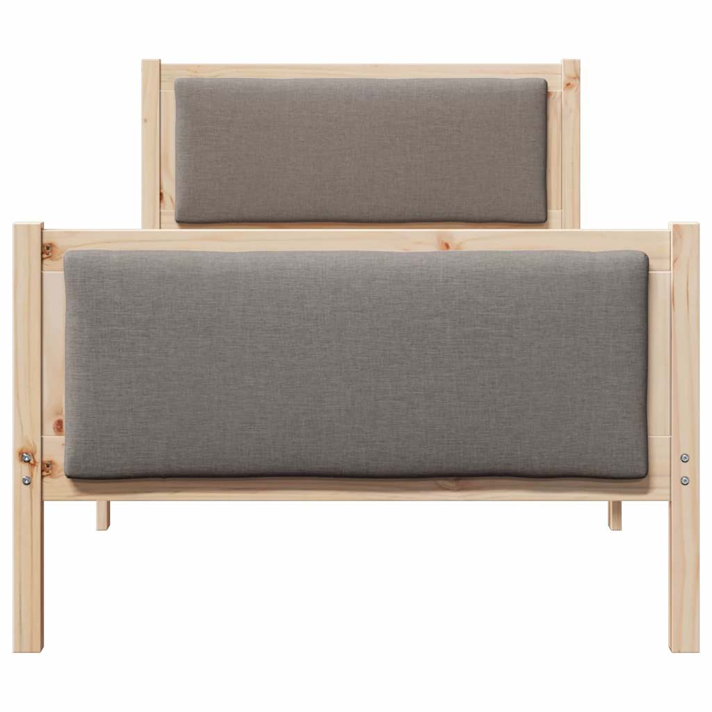 Bedframe met hoofdeinde Taupe 90 x 200 cm Stof is nu te koop bij PeponiXL, paradijselijk wonen!