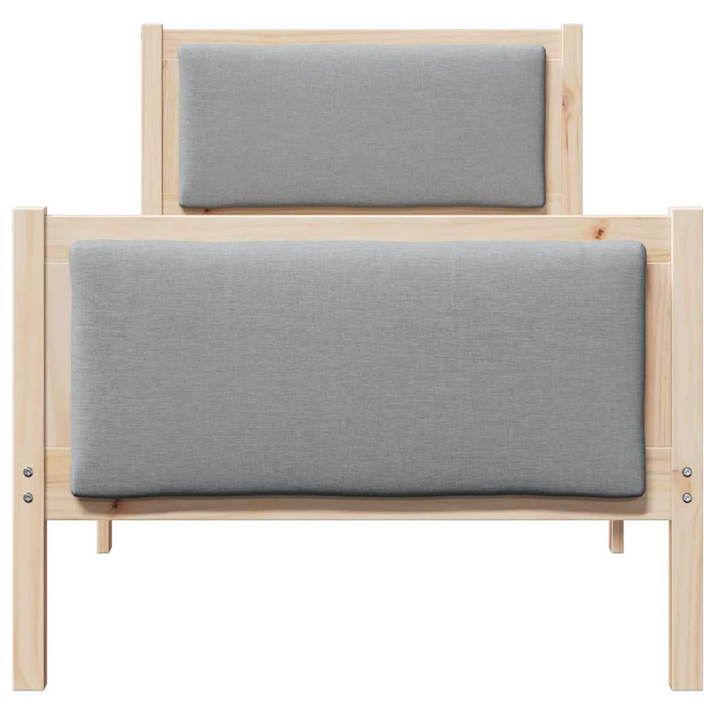Bedframe met hoofdeinde Lichtgrijs 80 x 200 cm Stof is nu te koop bij PeponiXL, paradijselijk wonen!