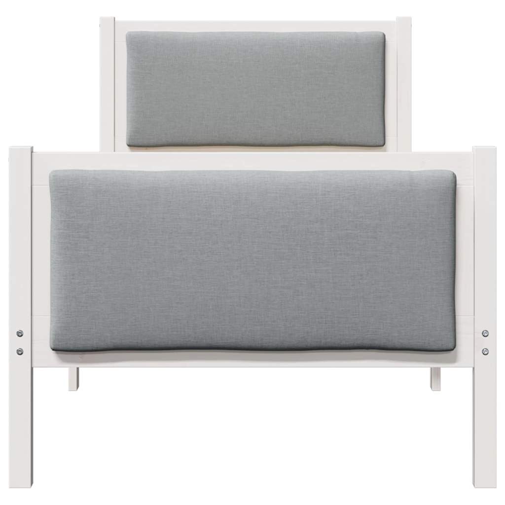 Bedframe met hoofdeinde Lichtgrijs 80 x 200 cm Stof is nu te koop bij PeponiXL, paradijselijk wonen!