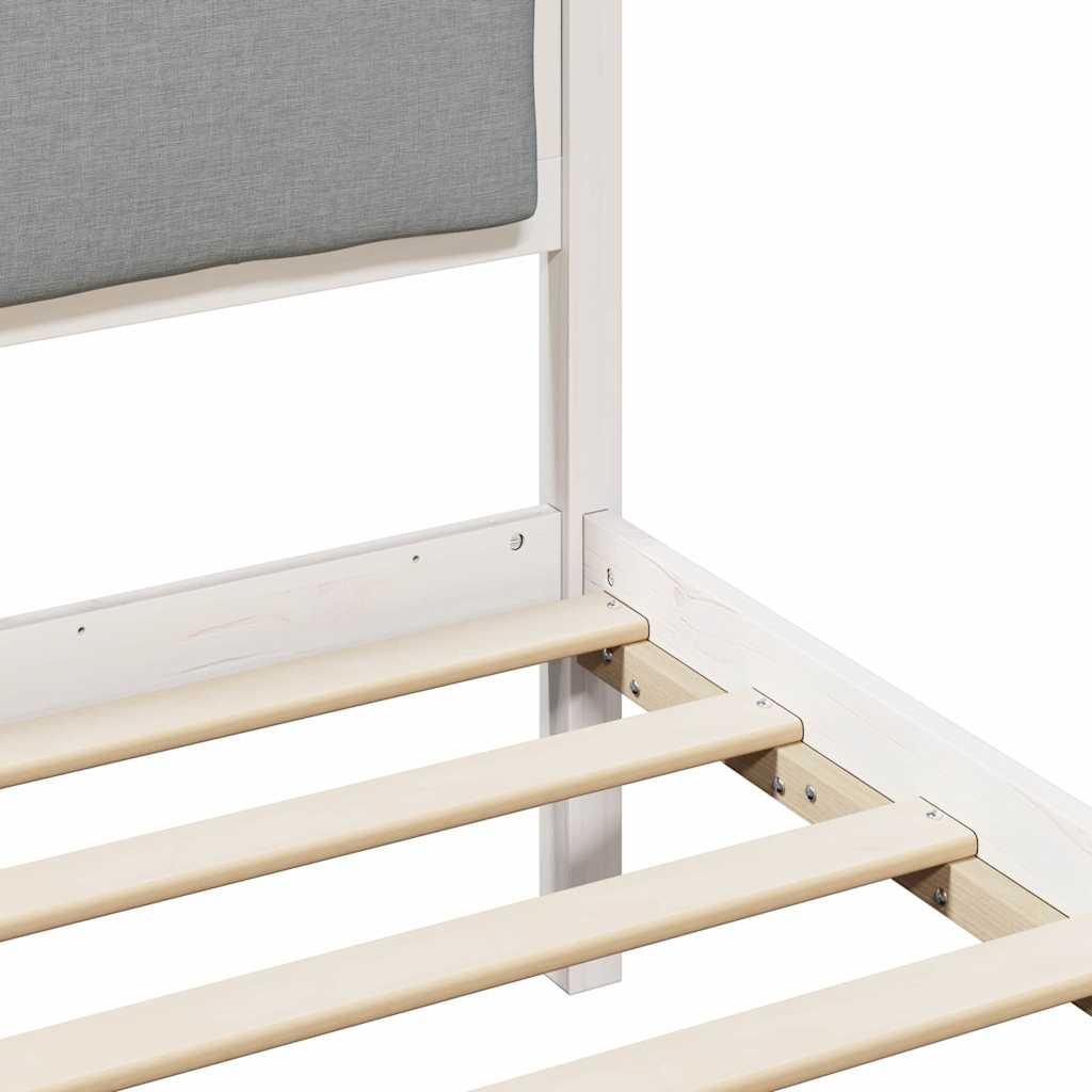 Bedframe met hoofdeinde Lichtgrijs 90 x 190 cm Stof is nu te koop bij PeponiXL, paradijselijk wonen!