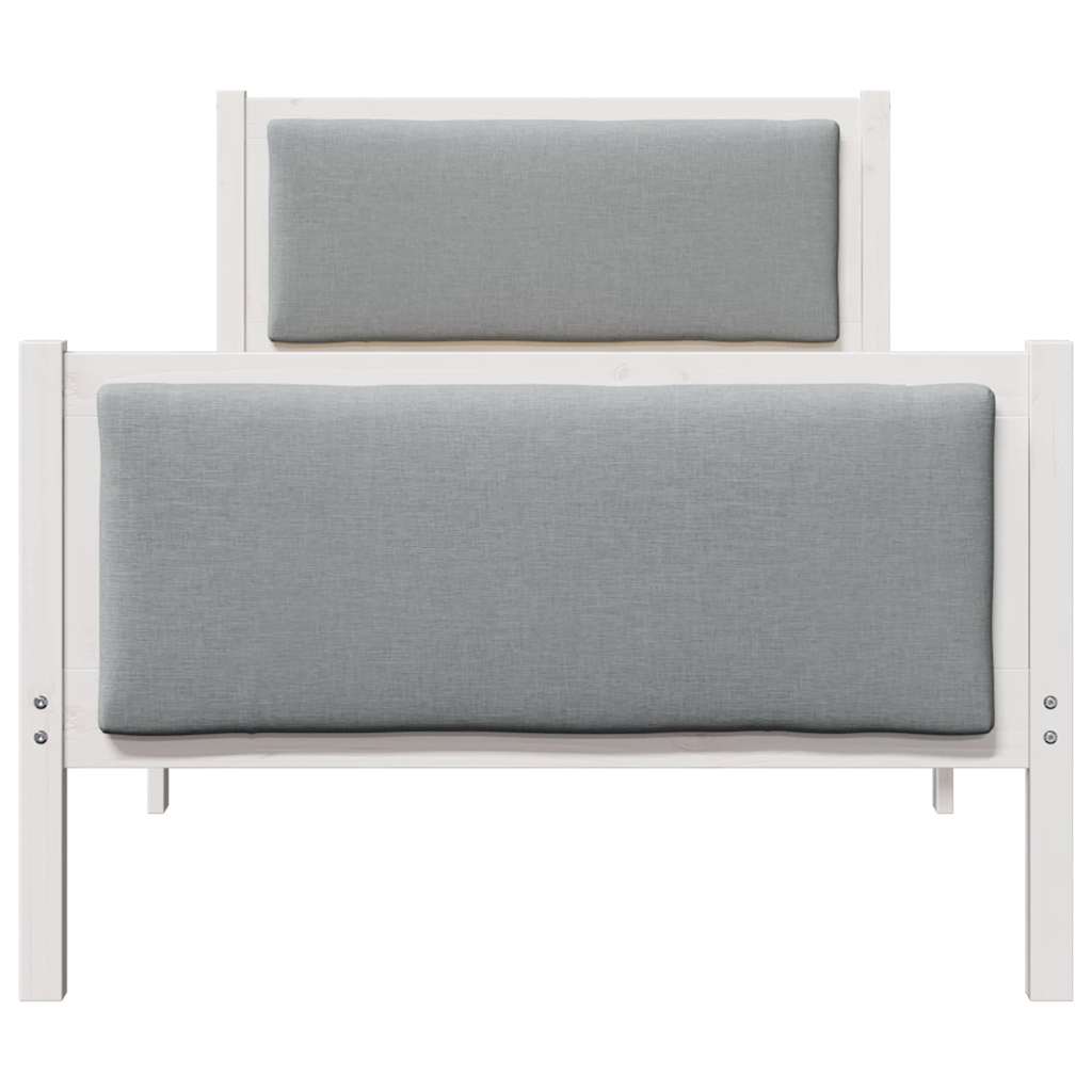 Bedframe met hoofdeinde Lichtgrijs 90 x 190 cm Stof is nu te koop bij PeponiXL, paradijselijk wonen!