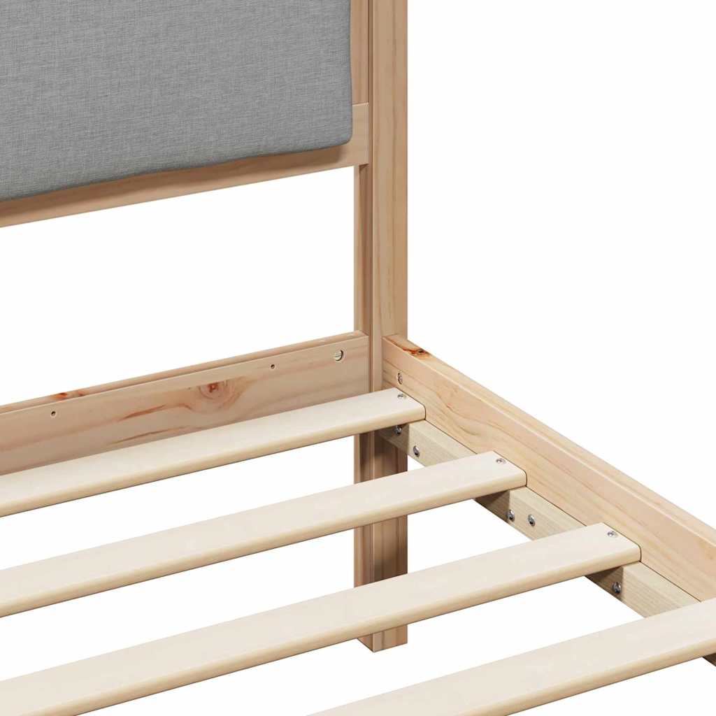 Bedframe met hoofdeinde Lichtgrijs 75 x 190 cm Stof is nu te koop bij PeponiXL, paradijselijk wonen!