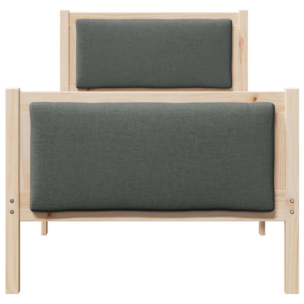 Bedframe met hoofdeinde Donkergrijs 75 x 190 cm Stof is nu te koop bij PeponiXL, paradijselijk wonen!
