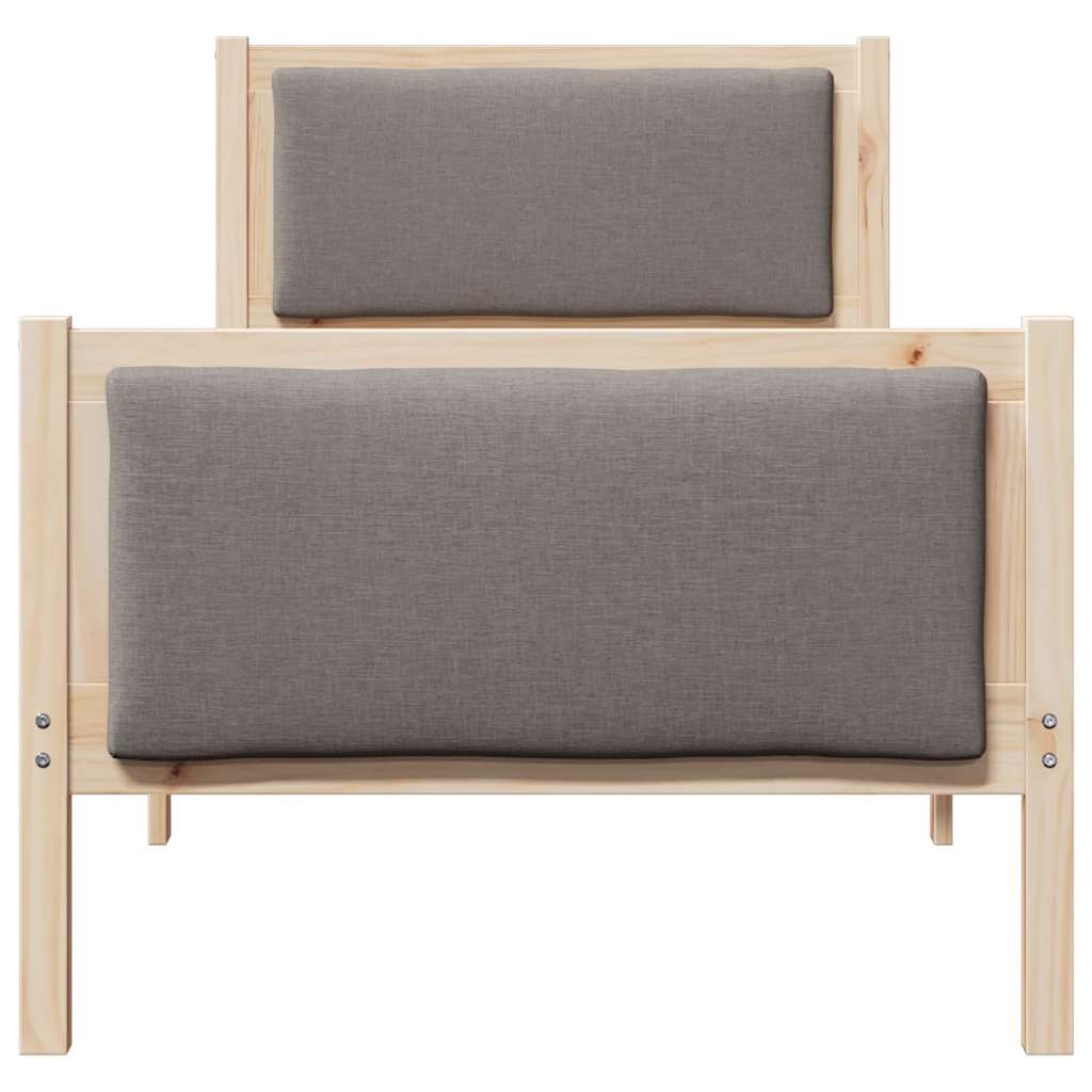 Bedframe met hoofdeinde Taupe 75 x 190 cm Stof is nu te koop bij PeponiXL, paradijselijk wonen!