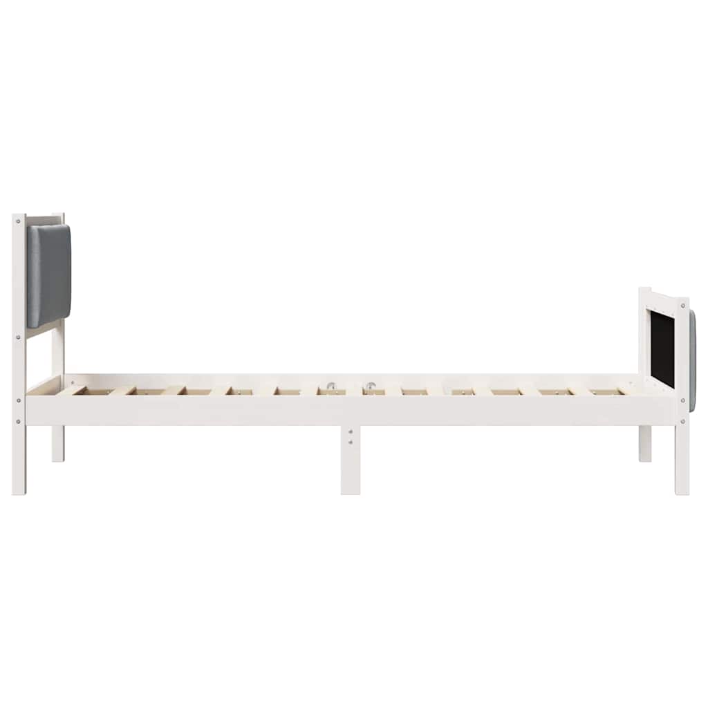 Bedframe met hoofdeinde Lichtgrijs 75 x 190 cm Stof is nu te koop bij PeponiXL, paradijselijk wonen!