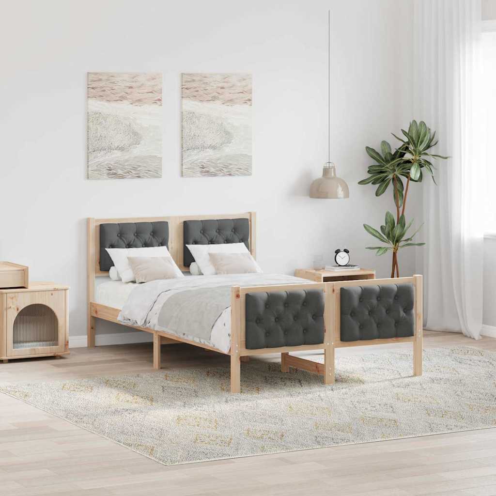 Bedframe Donkergrijs 120 x 200 cm Massief grenenhout is nu te koop bij PeponiXL, paradijselijk wonen!