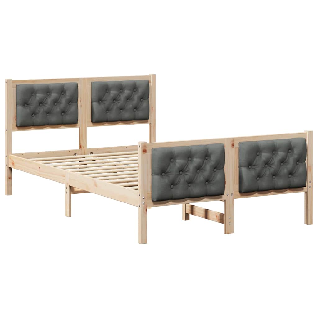 Bedframe Donkergrijs 120 x 200 cm Massief grenenhout is nu te koop bij PeponiXL, paradijselijk wonen!