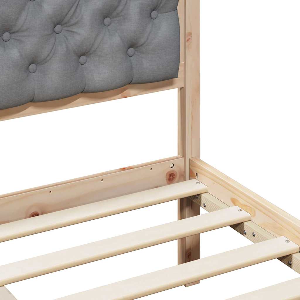 Bedframe Lichtgrijs 135 x 190 cm Massief grenenhout is nu te koop bij PeponiXL, paradijselijk wonen!