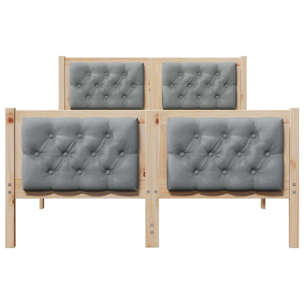 Bedframe Lichtgrijs 135 x 190 cm Massief grenenhout is nu te koop bij PeponiXL, paradijselijk wonen!