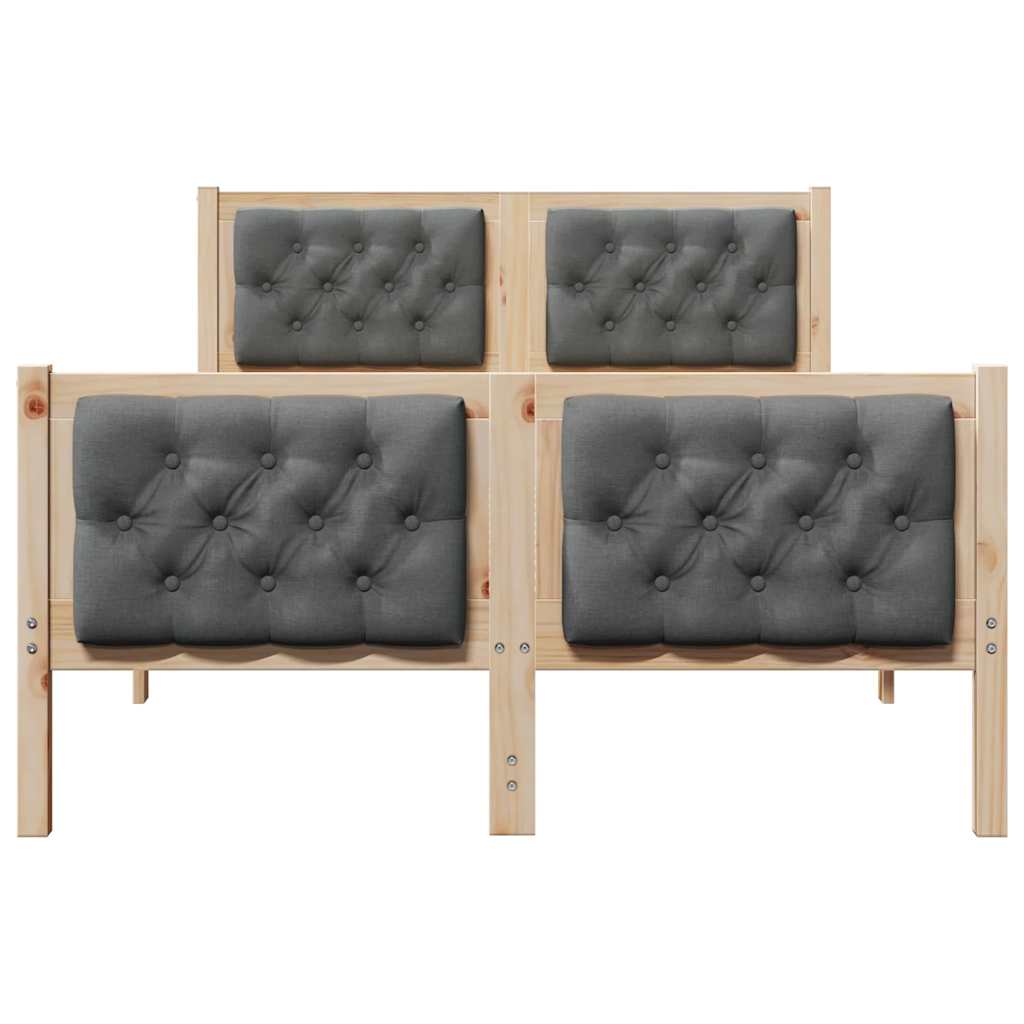 Bedframe Donkergrijs 135 x 190 cm Massief grenenhout is nu te koop bij PeponiXL, paradijselijk wonen!