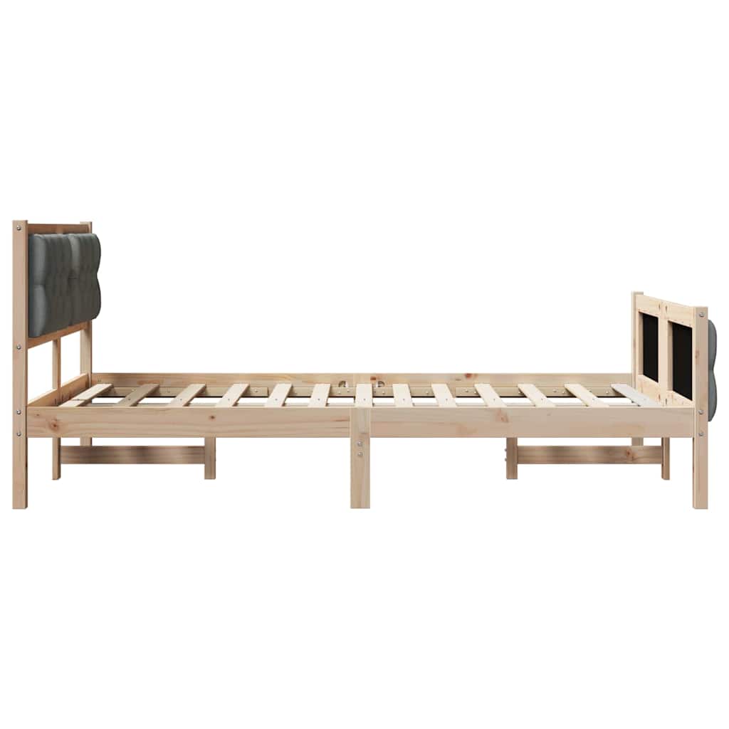 Bedframe Donkergrijs 135 x 190 cm Massief grenenhout is nu te koop bij PeponiXL, paradijselijk wonen!