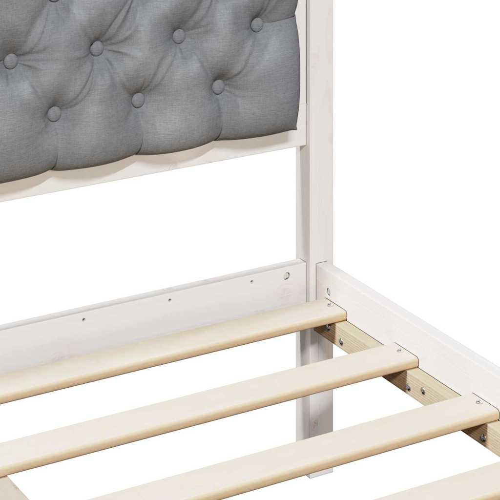Bedframe Lichtgrijs 135 x 190 cm Massief grenenhout is nu te koop bij PeponiXL, paradijselijk wonen!