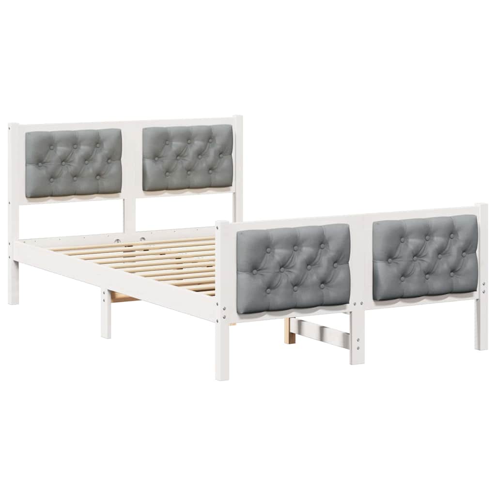 Bedframe Lichtgrijs 135 x 190 cm Massief grenenhout is nu te koop bij PeponiXL, paradijselijk wonen!