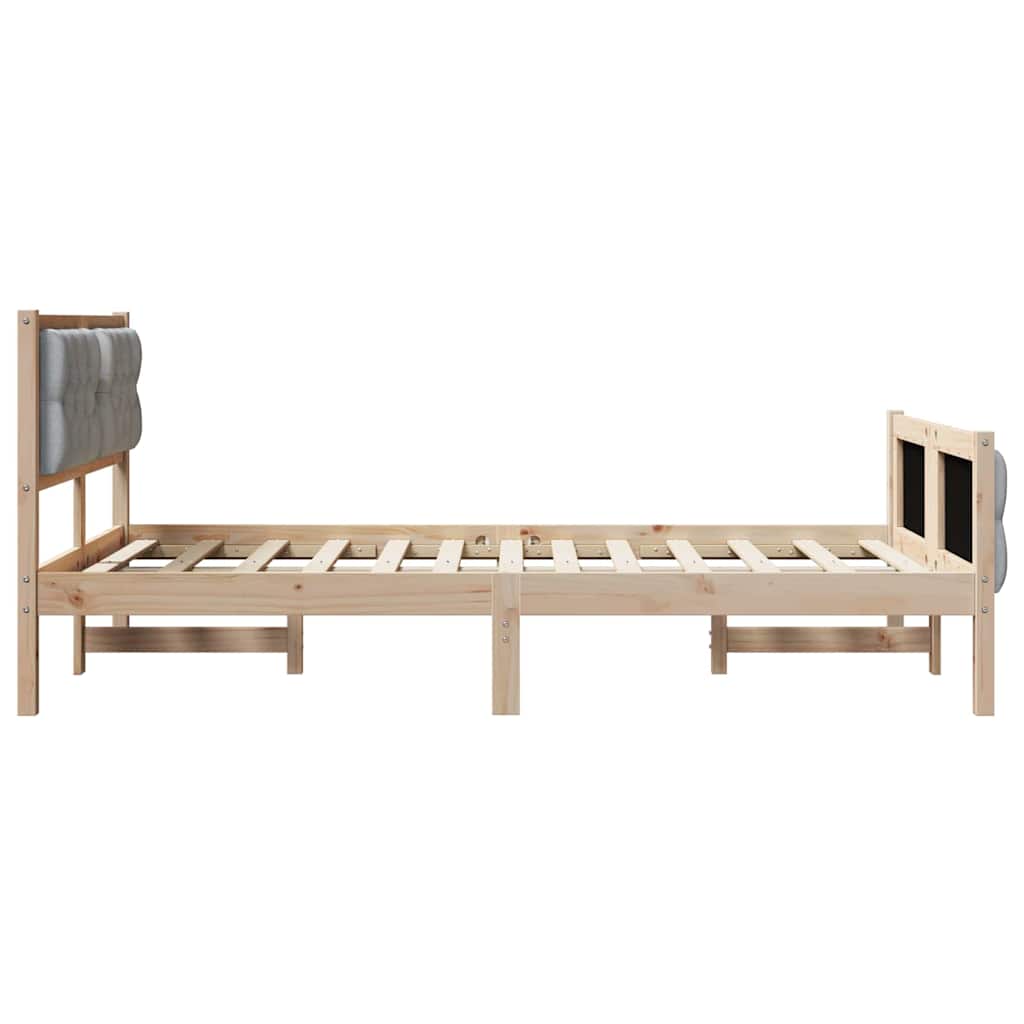 Bedframe Lichtgrijs 120 x 190 cm Massief grenenhout is nu te koop bij PeponiXL, paradijselijk wonen!