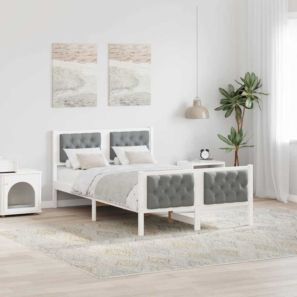 Bedframe Lichtgrijs 120 x 190 cm Massief grenenhout is nu te koop bij PeponiXL, paradijselijk wonen!