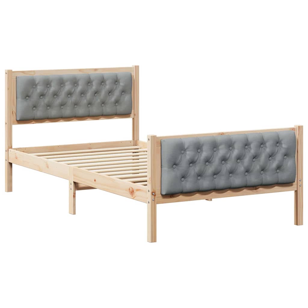 Bedframe Lichtgrijs 100 x 200 cm Massief grenenhout is nu te koop bij PeponiXL, paradijselijk wonen!